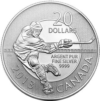 2013 $20 1/4oz Silver Coin Series - HOCKEY - Click Image to Close